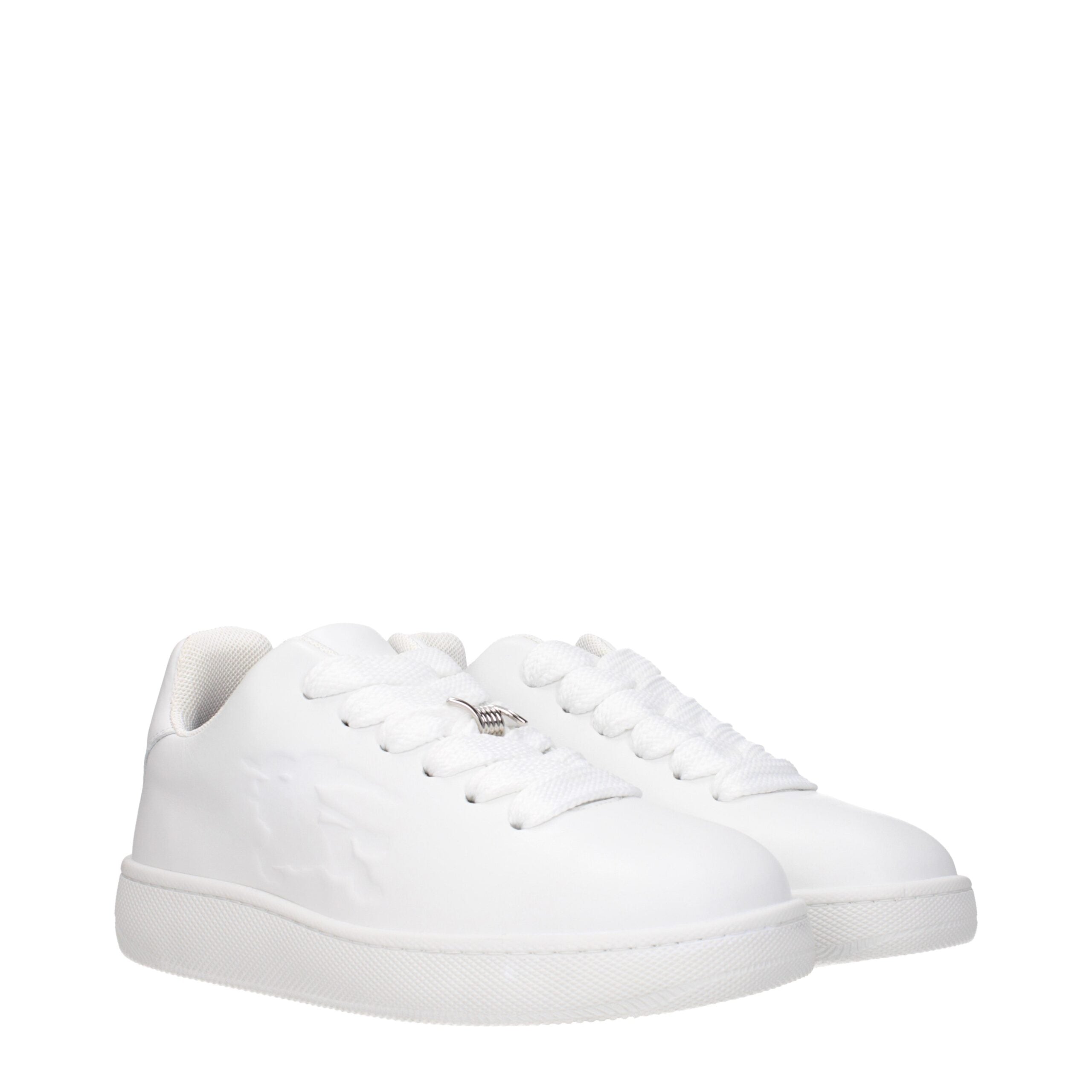 Burberry Blue Leather Low Top Sneakers