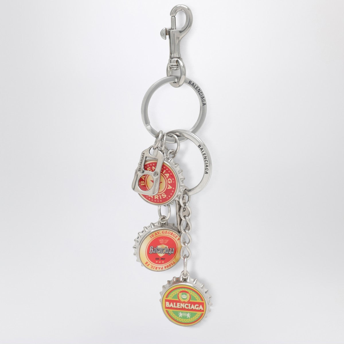 ميدالية مفاتيح بشعار بالنسياغا على شكل غطاء زجاجة