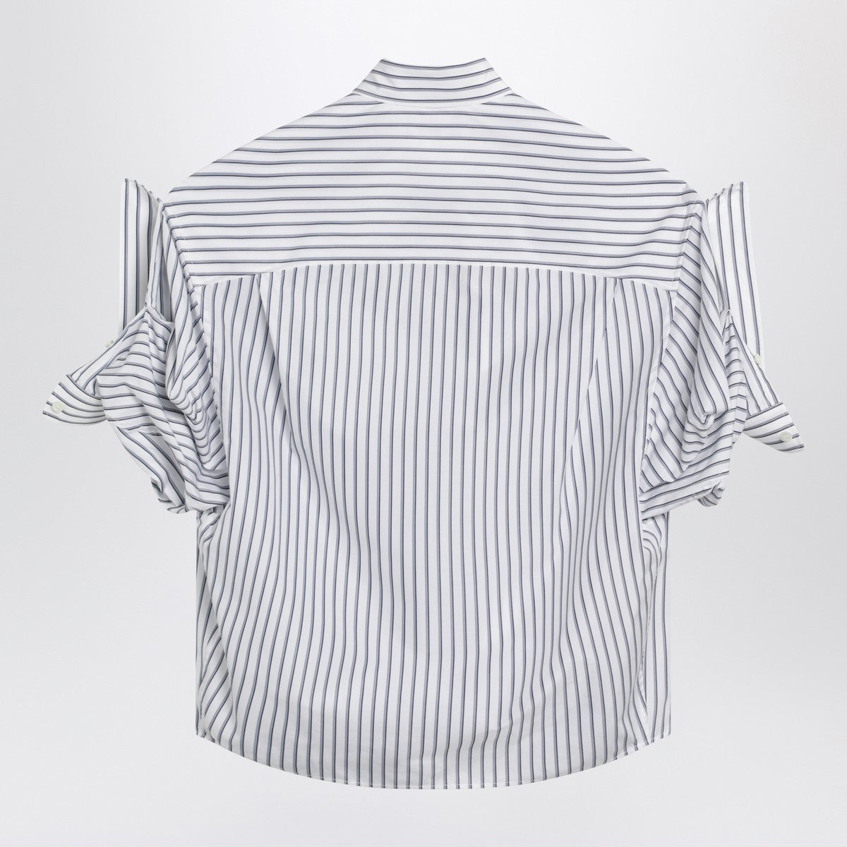 Balenciaga White striped shirt with turn-up sleeves