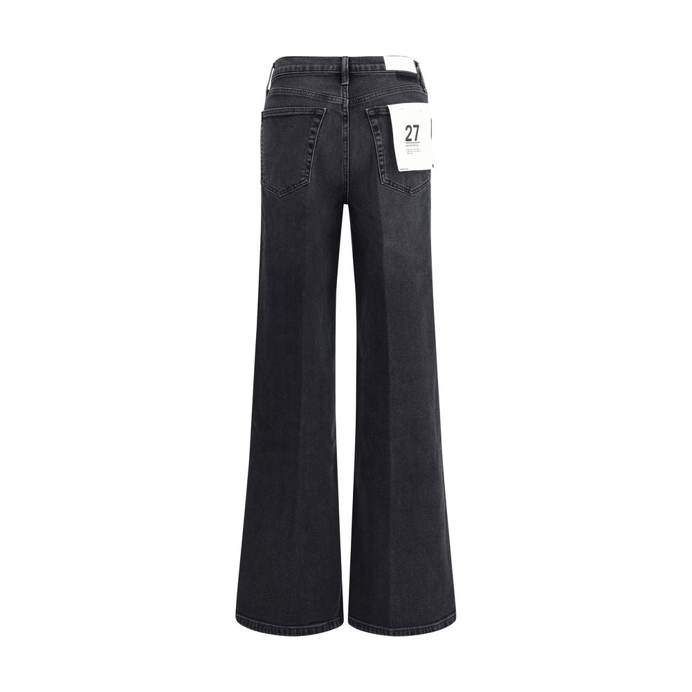 RE/DONE Black Cotton Flared Jeans
