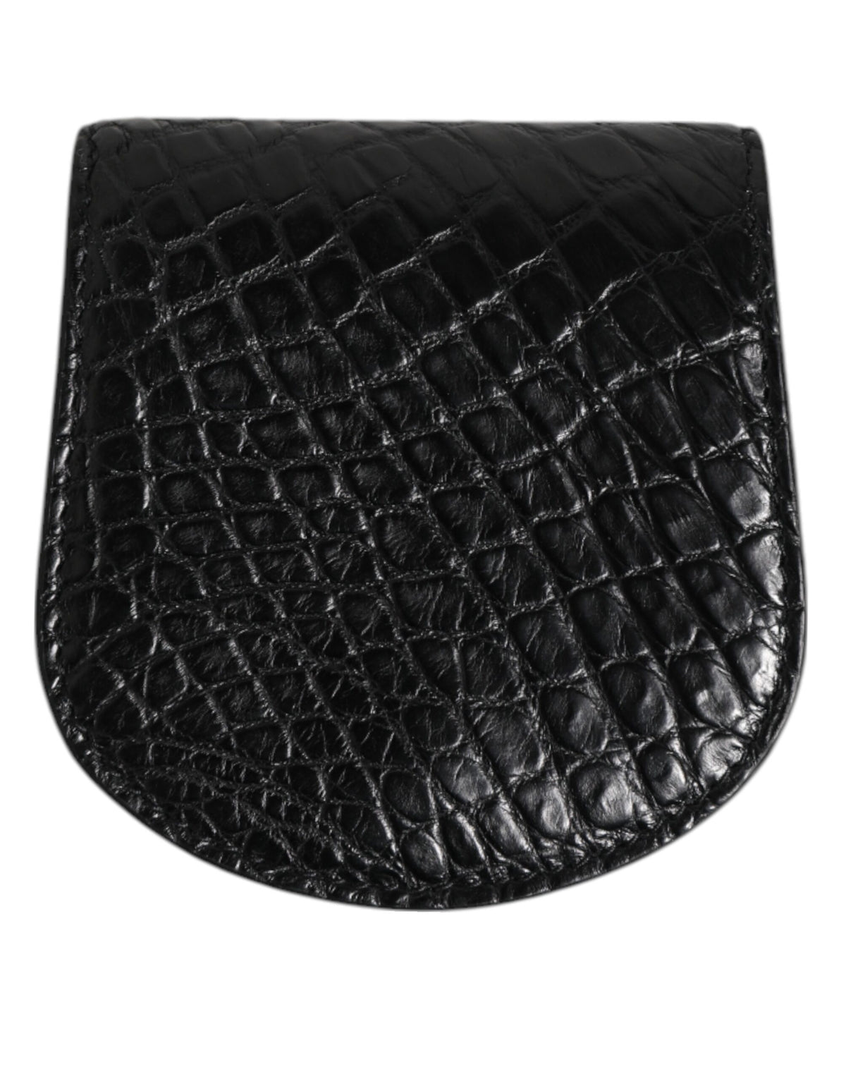 Dolce & Gabbana Black Exotic Skin Coin Condom Case Holder Pocket Wallet