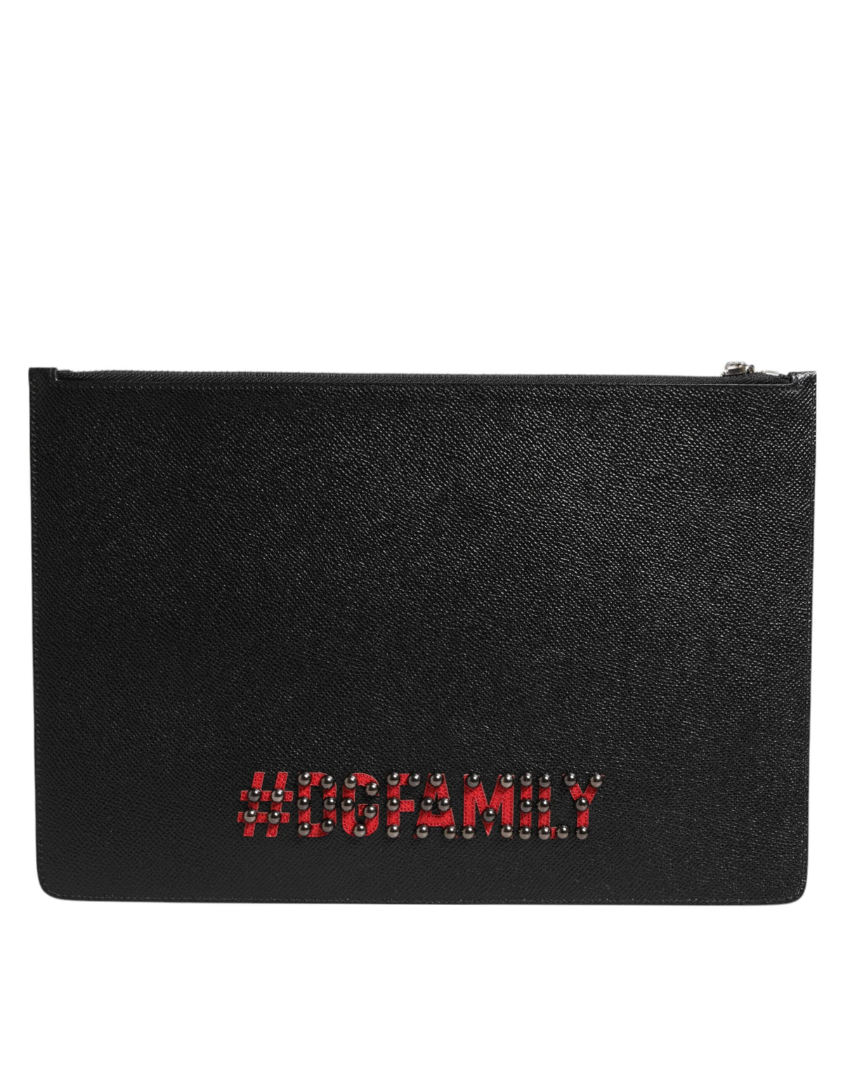 حقيبة كلاتش رجالية من دولتشي آند غابانا، مصنوعة من الجلد الأسود، #DGFAMILY