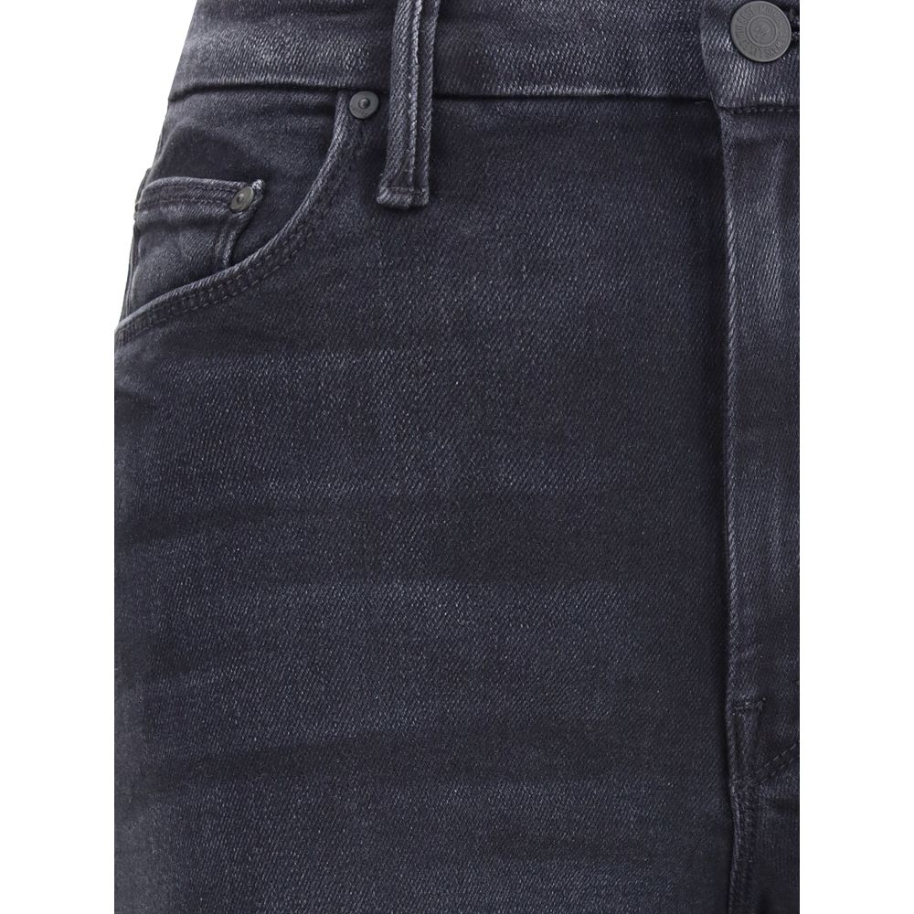 بنطلون جينز قطني أسود من Mother Denim