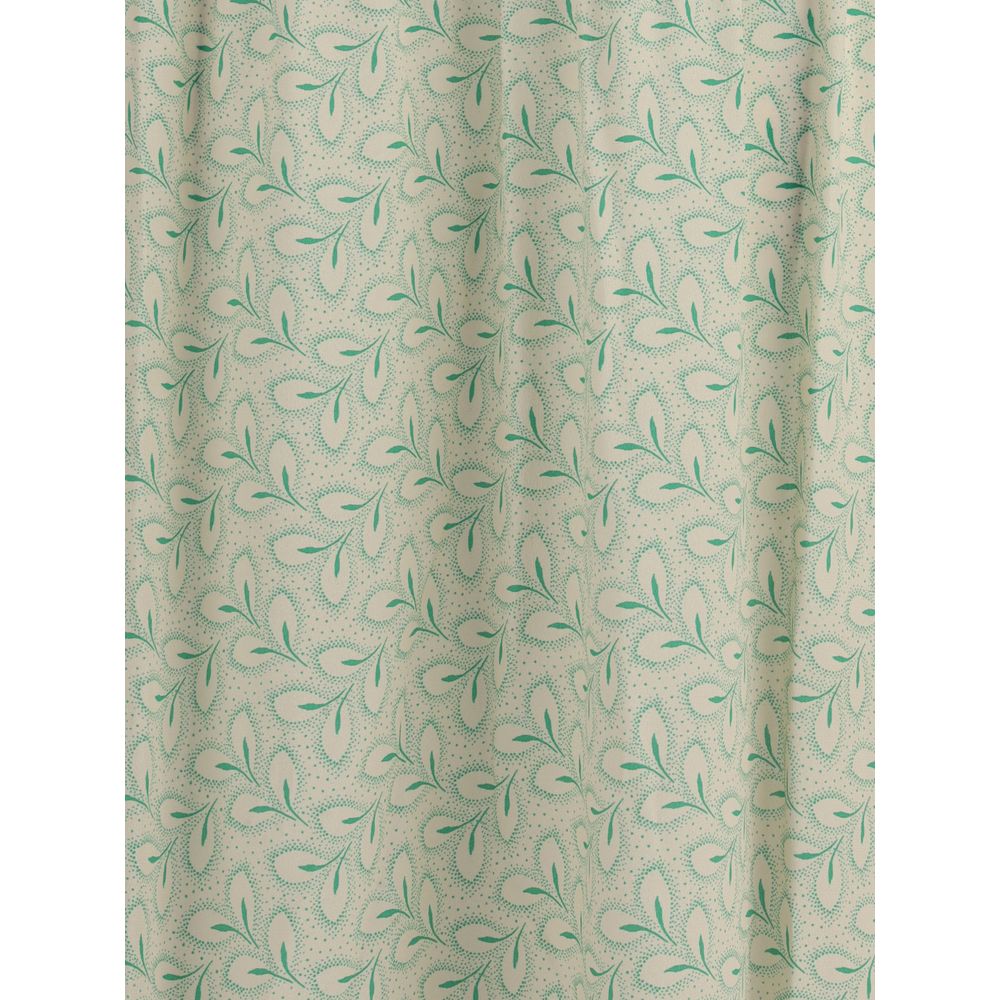 فستان كريستينا تي الحريري الطويل بطبعة أوراق الشجر