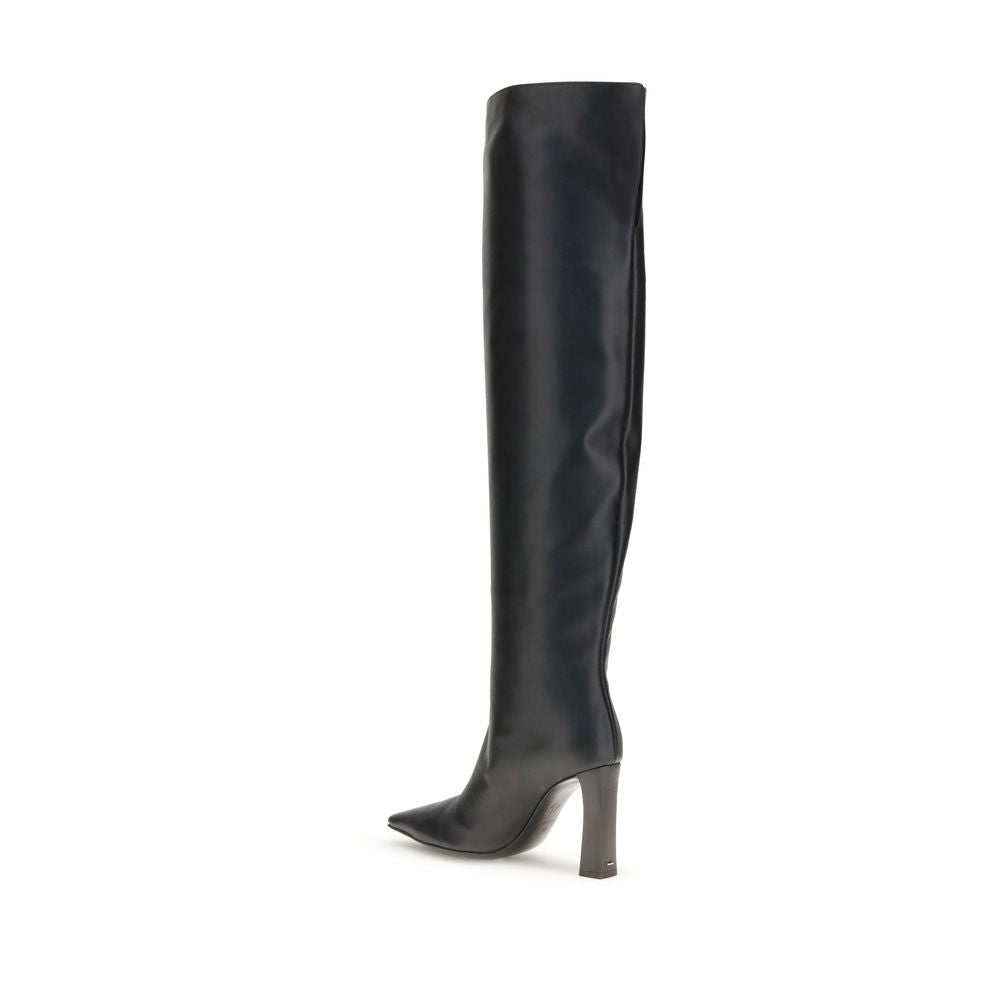 Giuseppe Zanotti Black Leather Over The Knee - Luxe Marca
