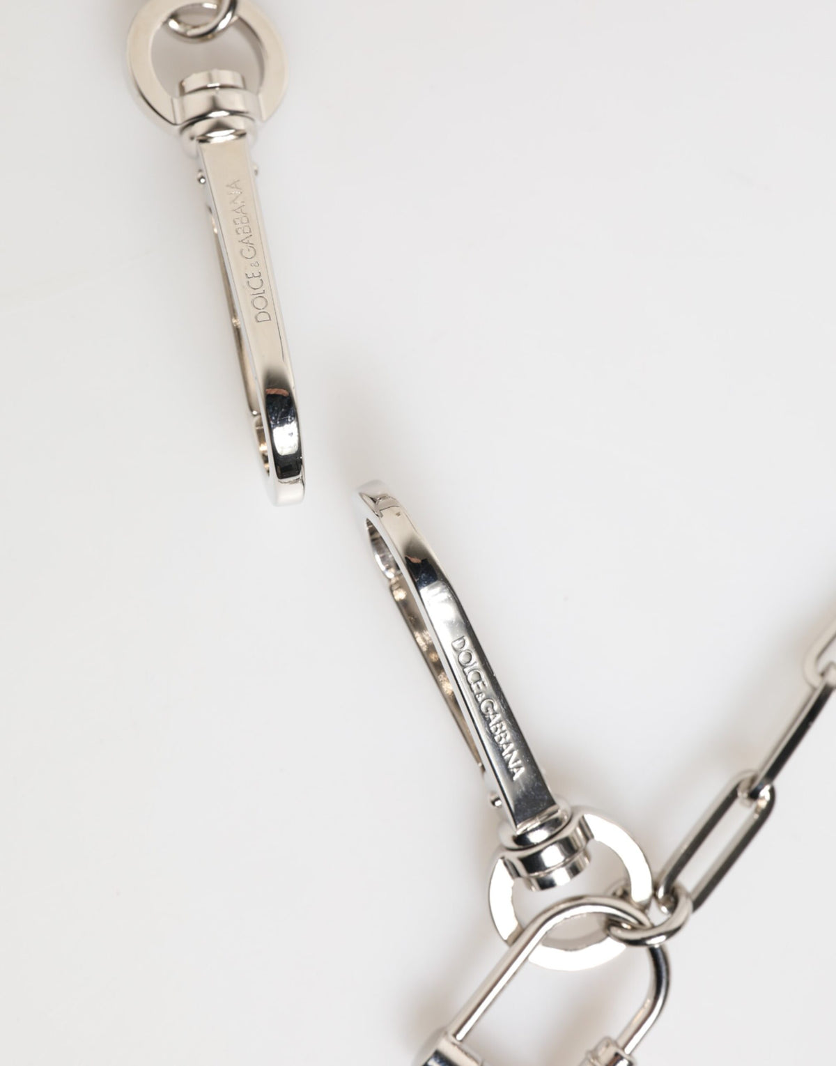 Dolce & Gabbana Silver Tone Metal Chain DG Logo Pendant Men Necklace