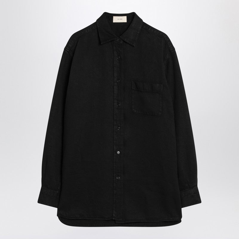 The Row The Row Nesson black linen denim shirt