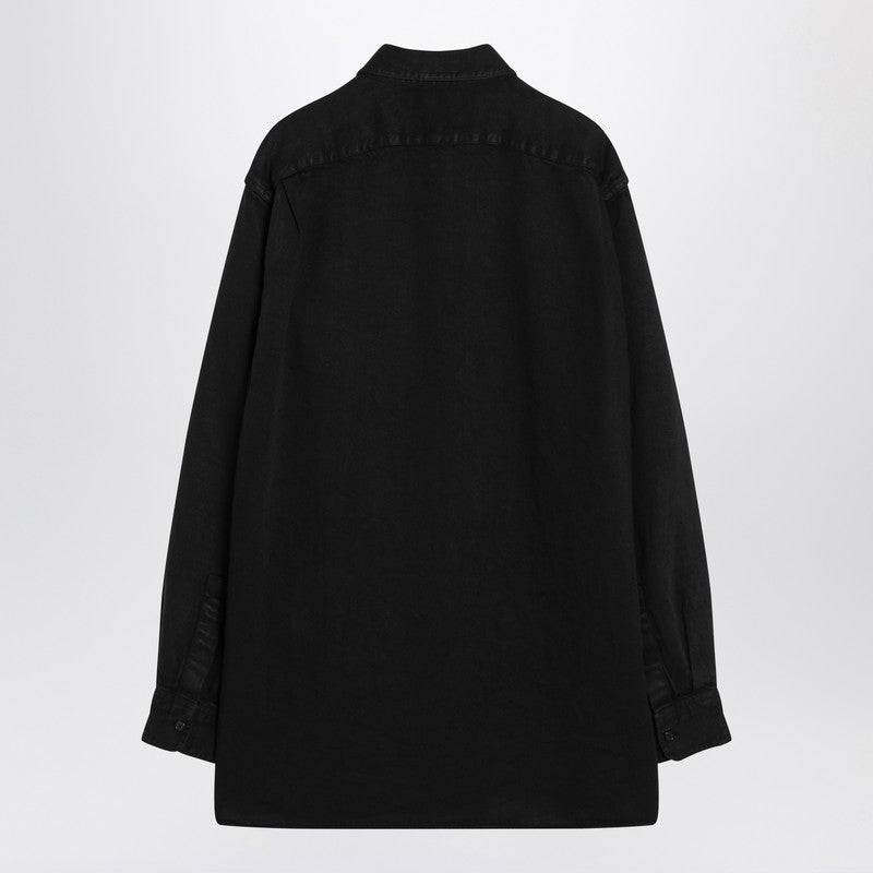 The Row Nesson black linen denim shirt