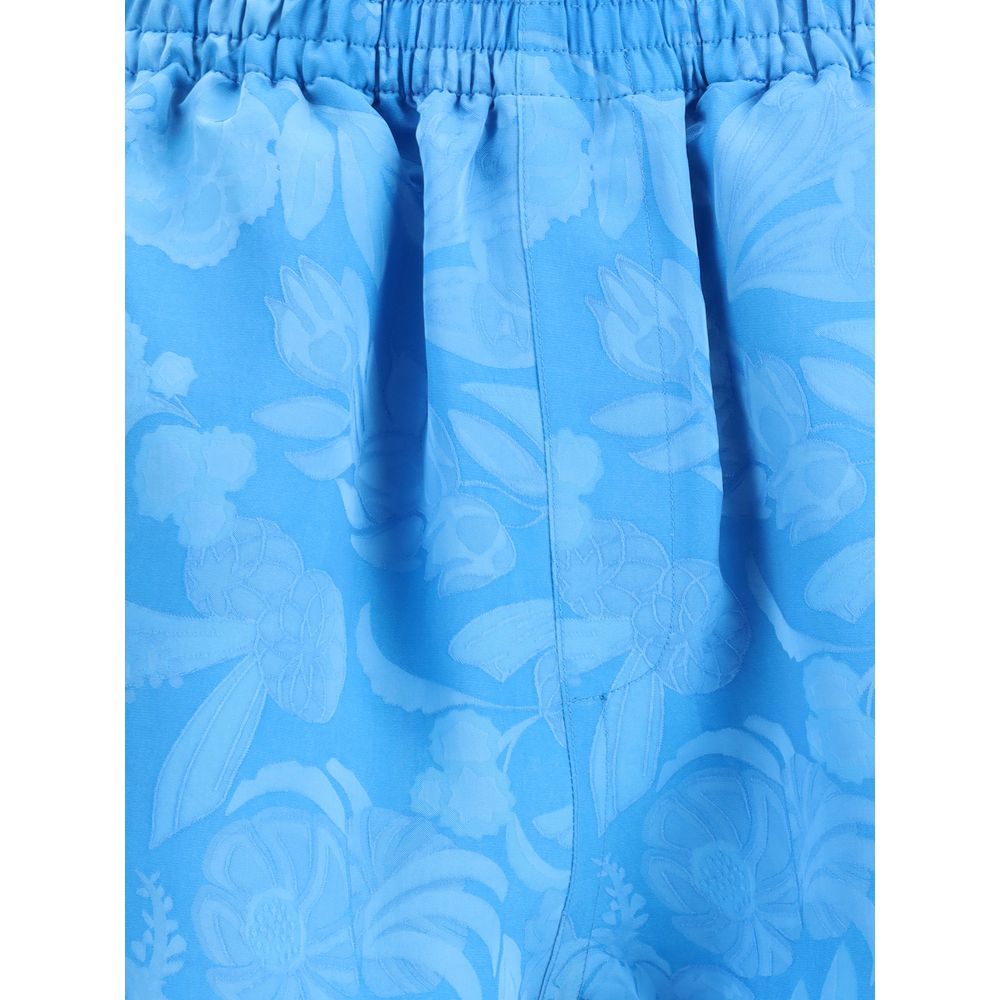 Balenciaga Blue Viscose Bermuda Shorts