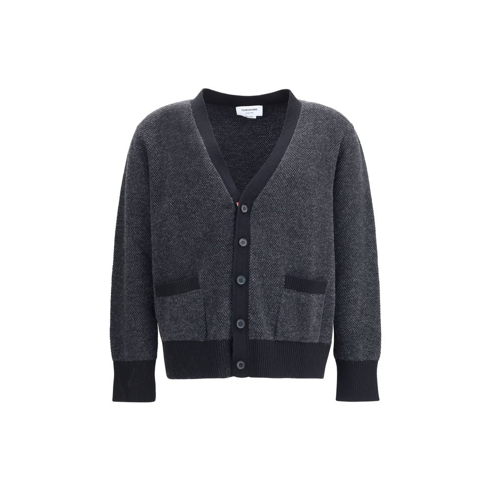 Thom Browne Black Fleece Wool Cardigan