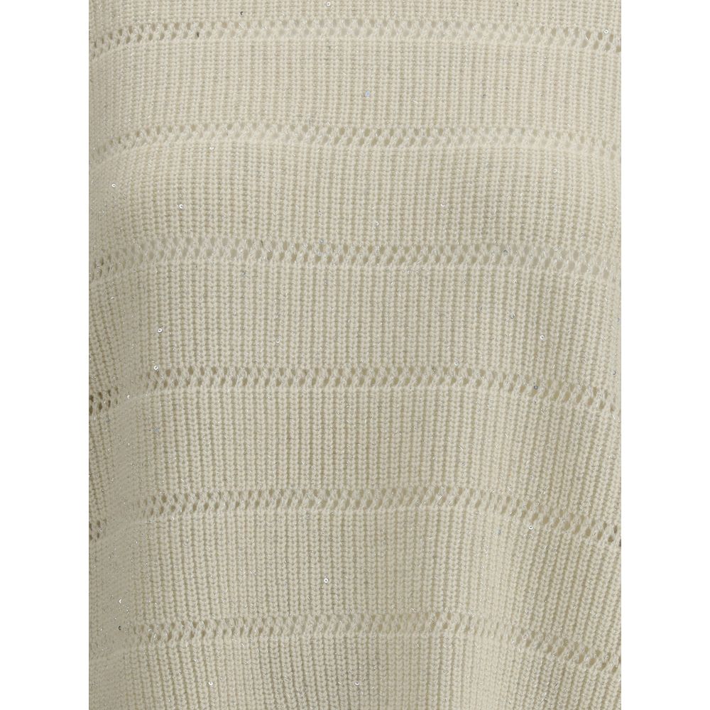 Brunello Cucinelli White Cashmere Cashmere Sweater