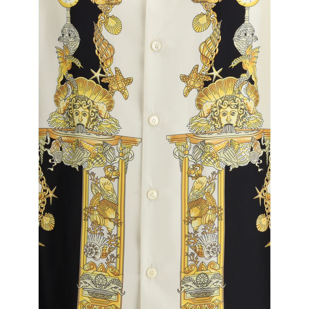 Versace Multicolor Silk Shortsleeve Shirt