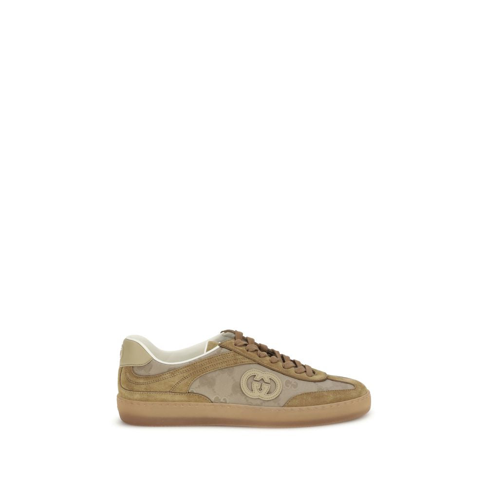 Gucci Beige Leather Athletic Sneakers