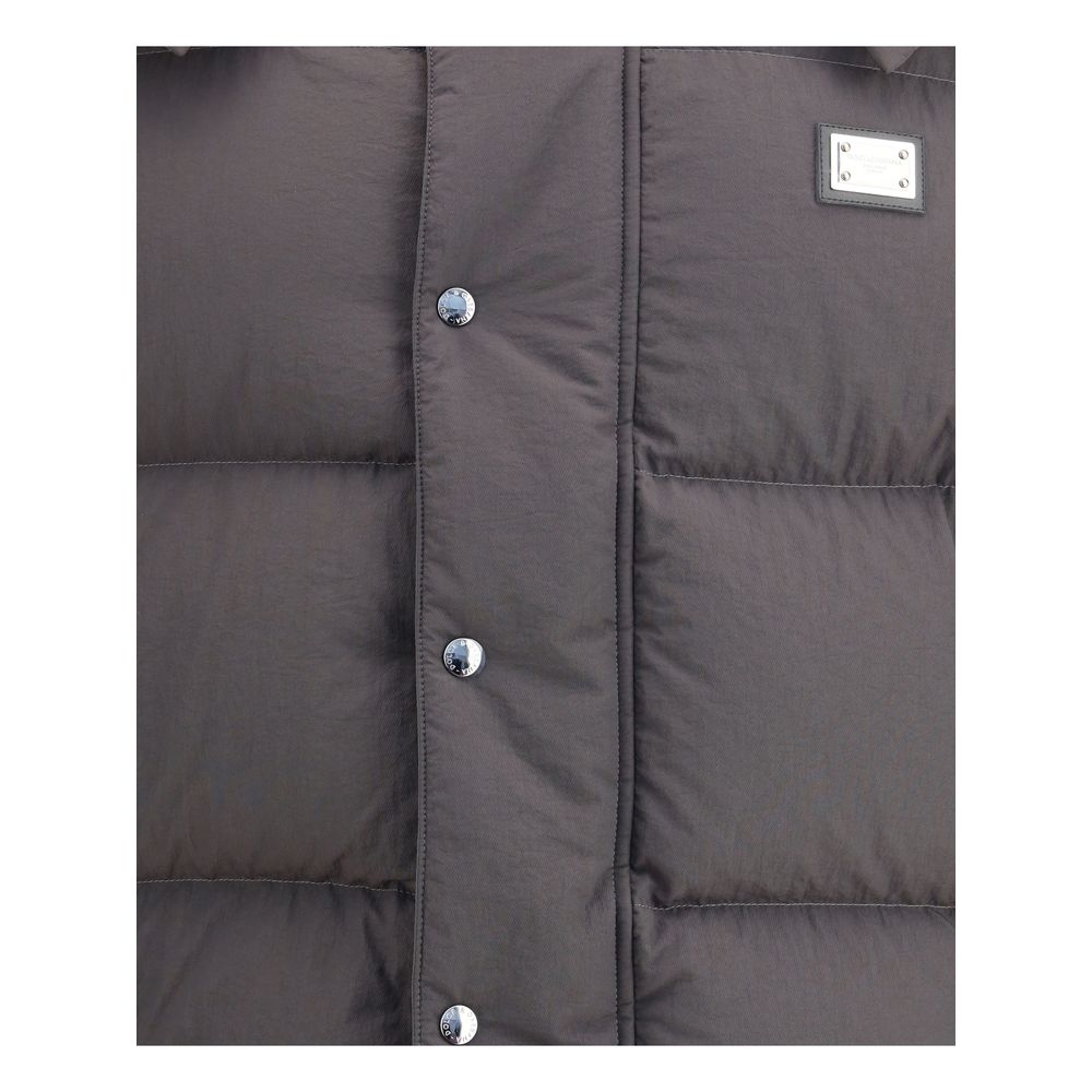 Dolce & Gabbana Gray Polyester Coat