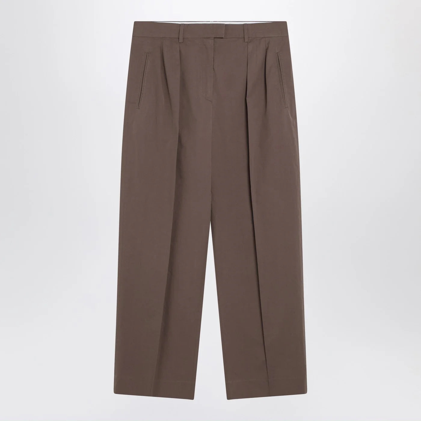 The Row Taupe cotton trousers