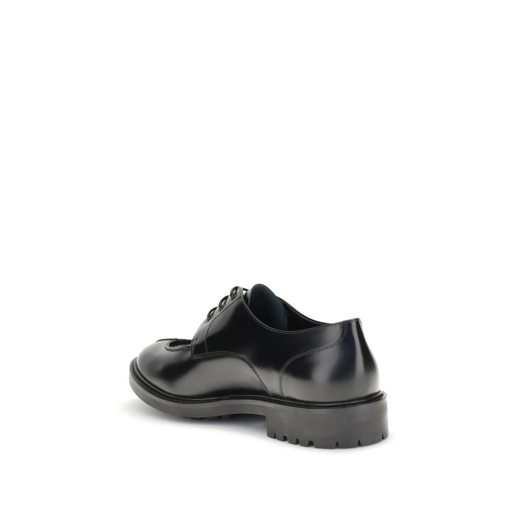 Saint Laurent Black Calf Leather Bos Taurus Oxfords And Derbies