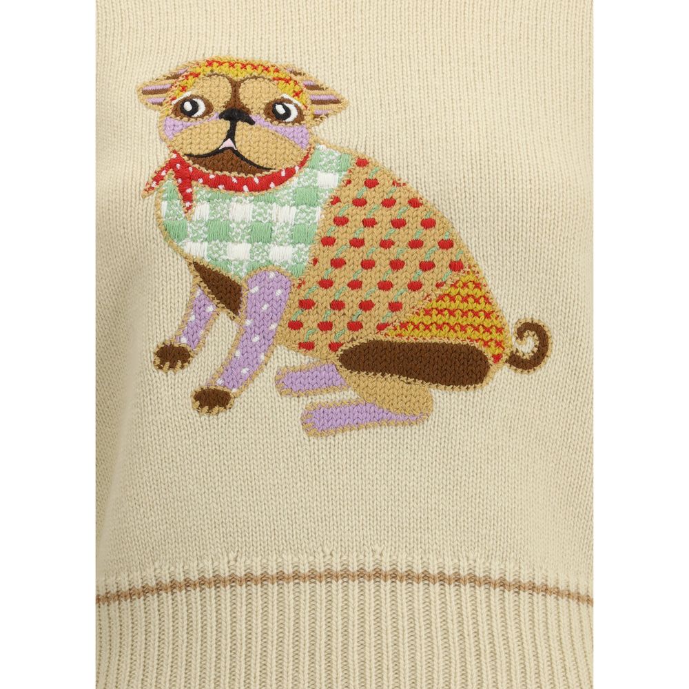 Valentino Cream Fleece Wool Sweatshirt
