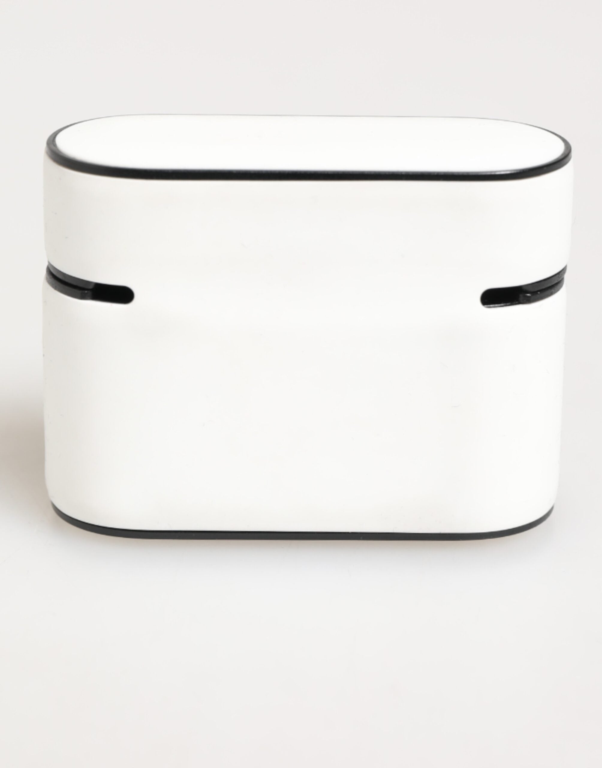 حافظة سماعات Airpods من دولتشي آند غابانا، باللون الأبيض والأسود، من المطاط المنقوش بشعار دولتشي آند غابانا