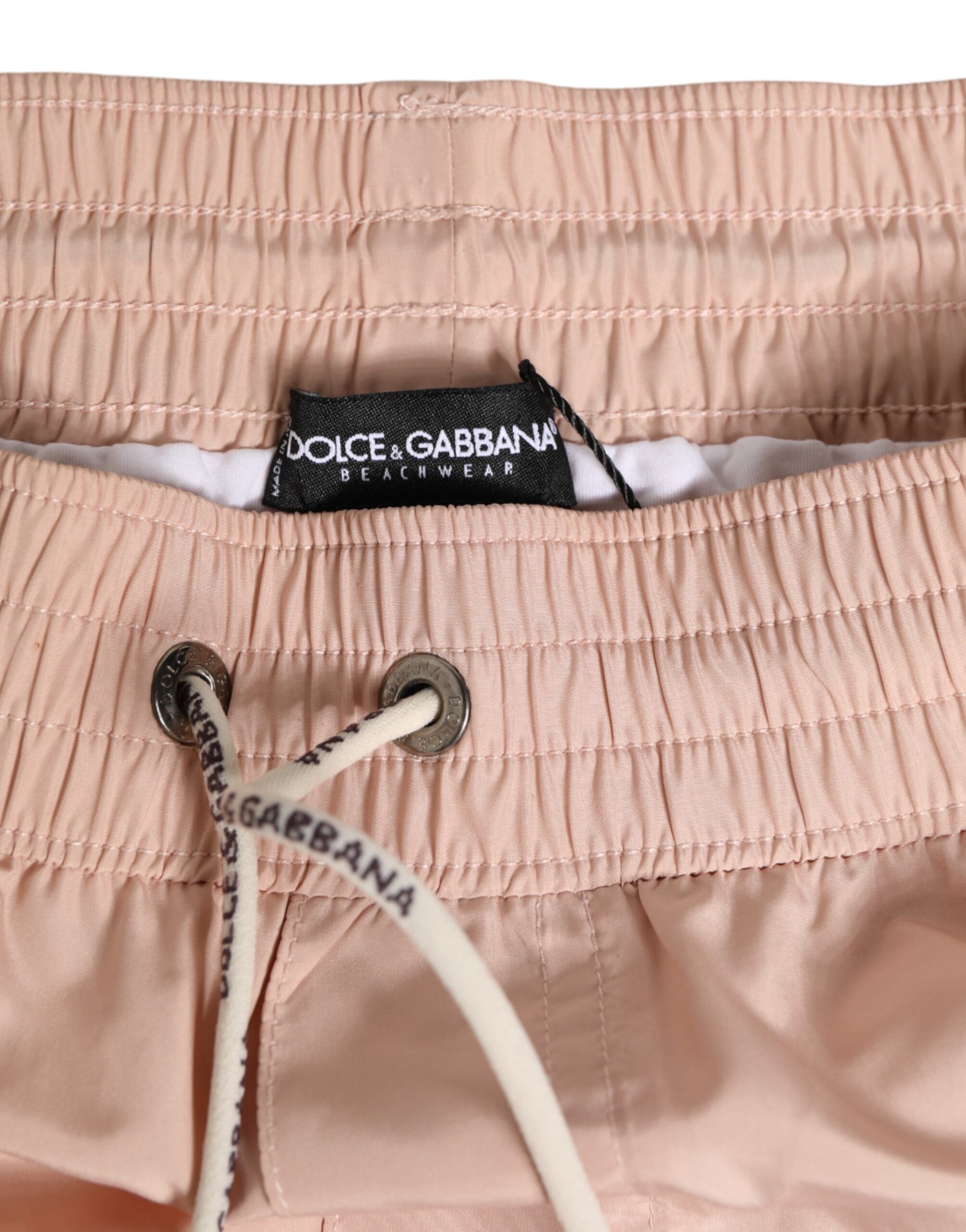Dolce & Gabbana Pink Drawstring Beachwear Men Shorts Swimwear