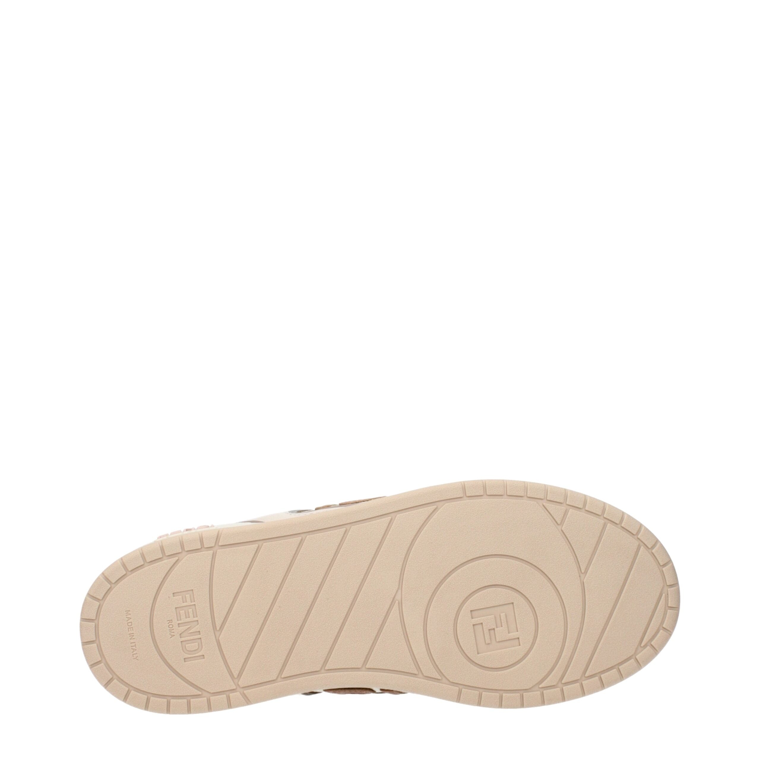 Fendi Beige Leather Low Top Sneakers