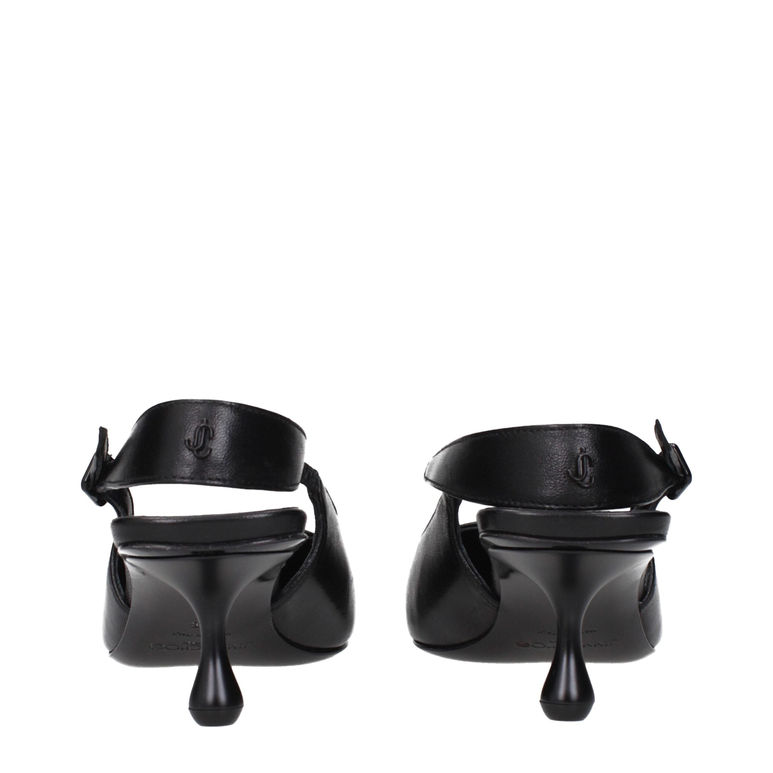 صندل جيمي تشو الجلدي الأسود