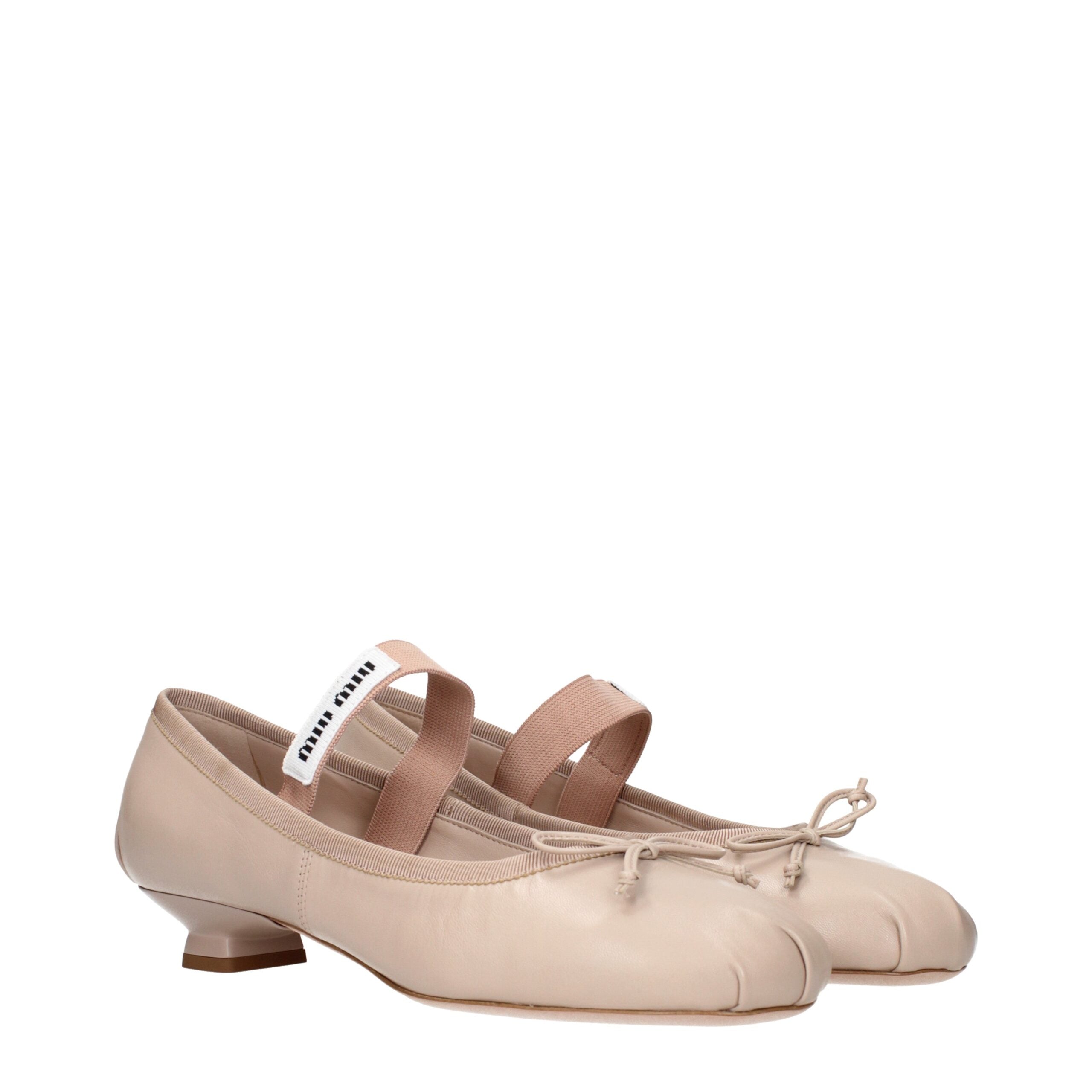 Miu Miu Pink Leather Ballet Flats - Luxe Marca
