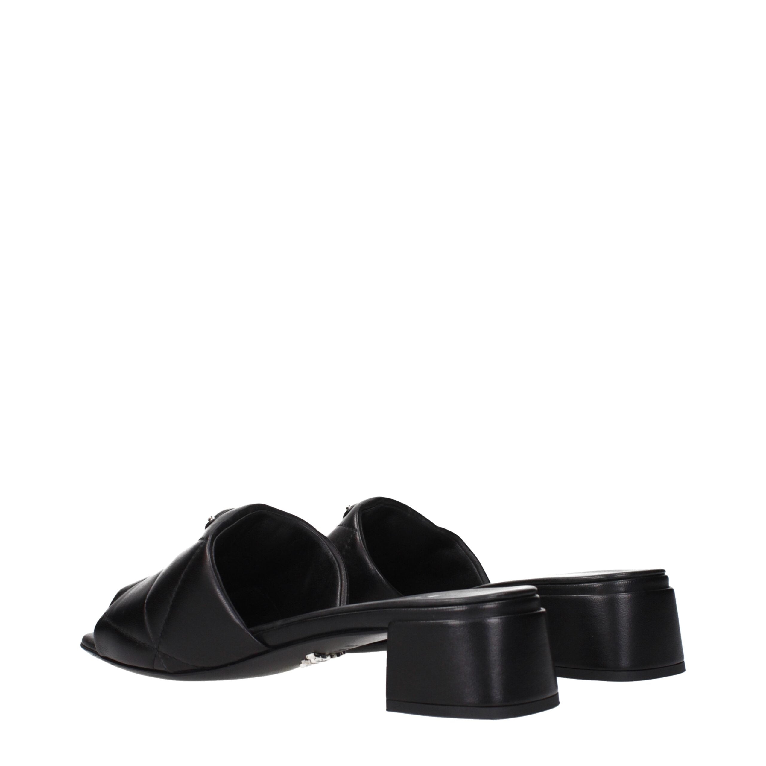 Prada Black Leather Sandals