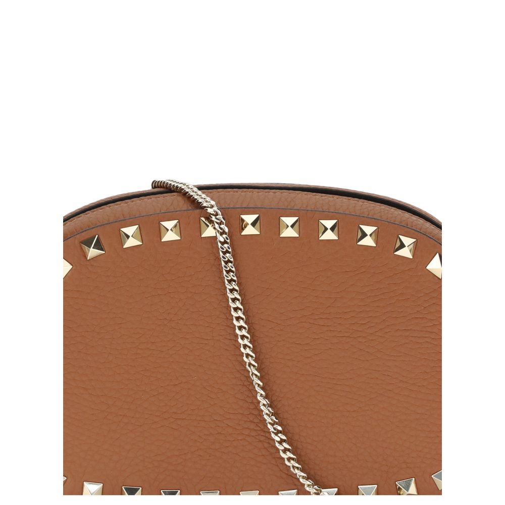 Valentino Garavani Brown Calf Leather Bos Taurus Shoulder Bag