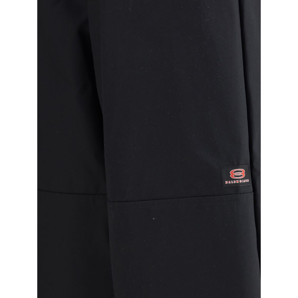 Balenciaga Black Cotton Casual Pants