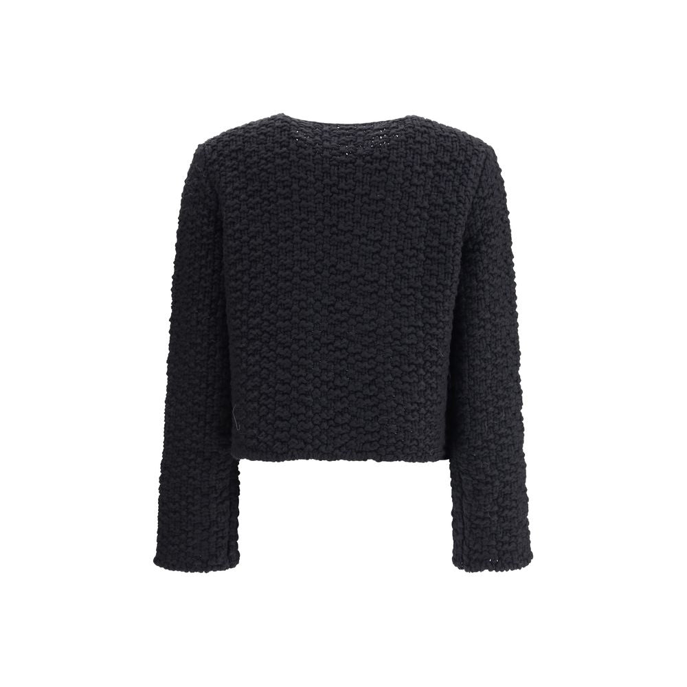Fabiana Filippi Black Fleece Wool Coat