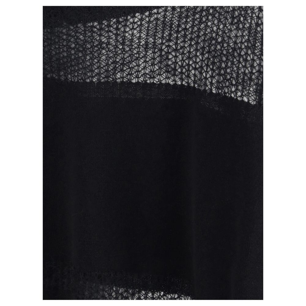 Fabiana Filippi Black Fleece Wool Cashmere Sweater