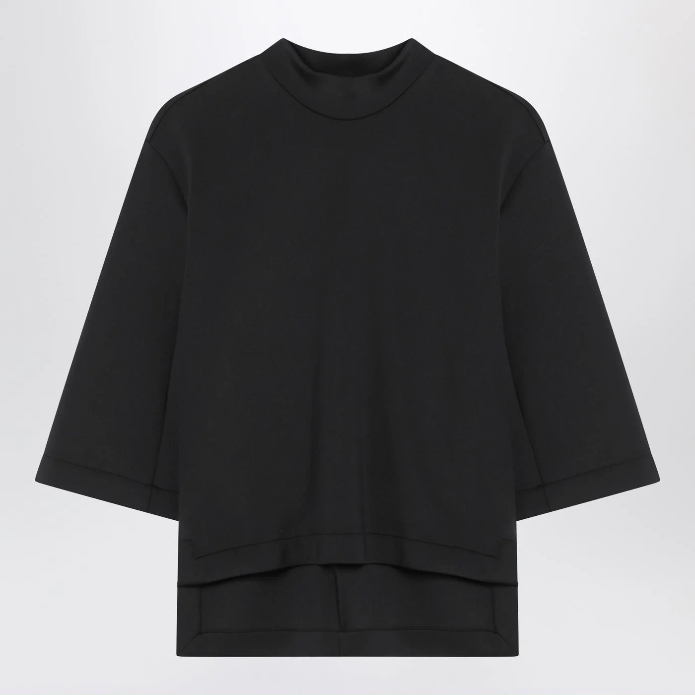 Moncler X Edward Enninful Black top with asymmetric hem