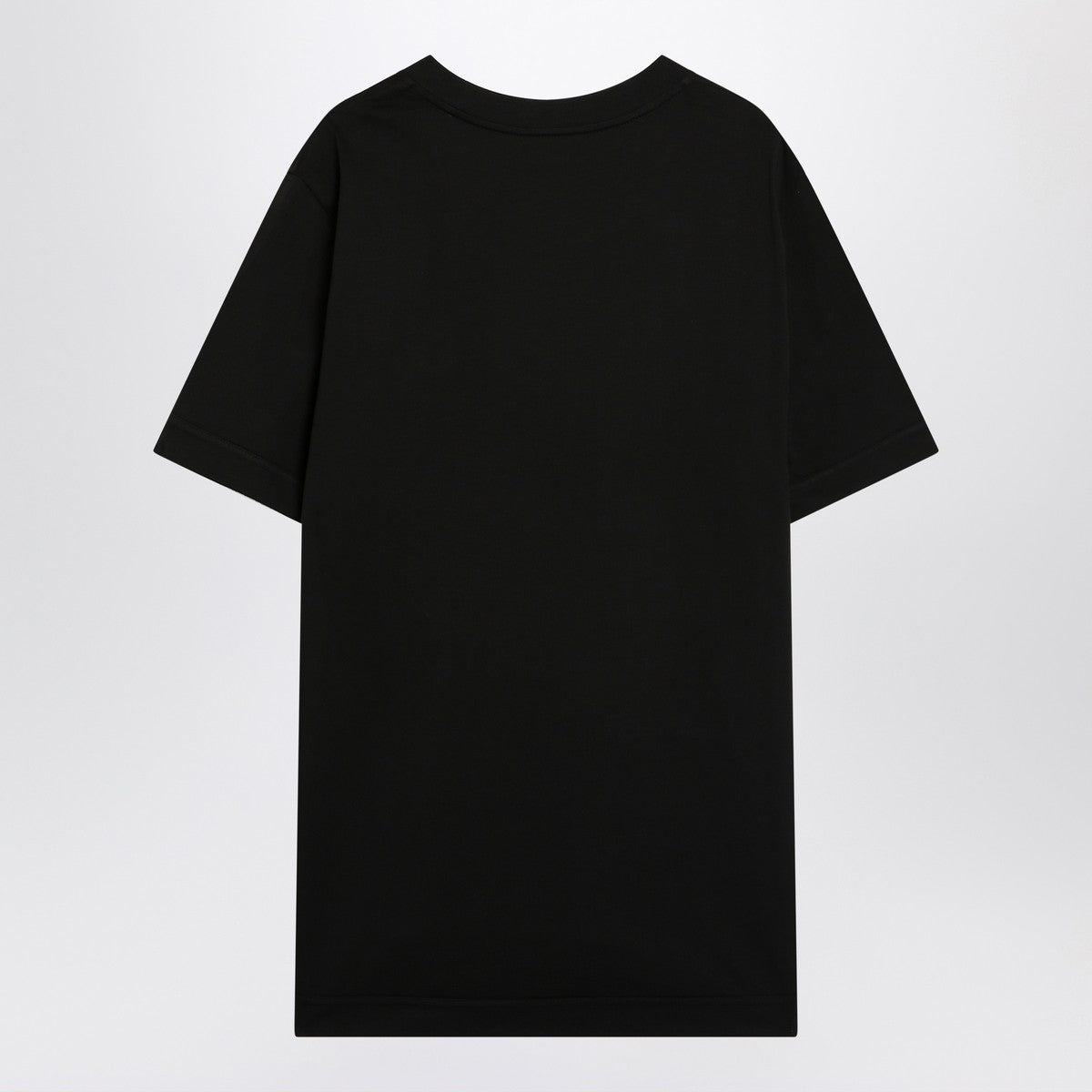 Moncler Moncler Black cotton T-shirt with logo patch