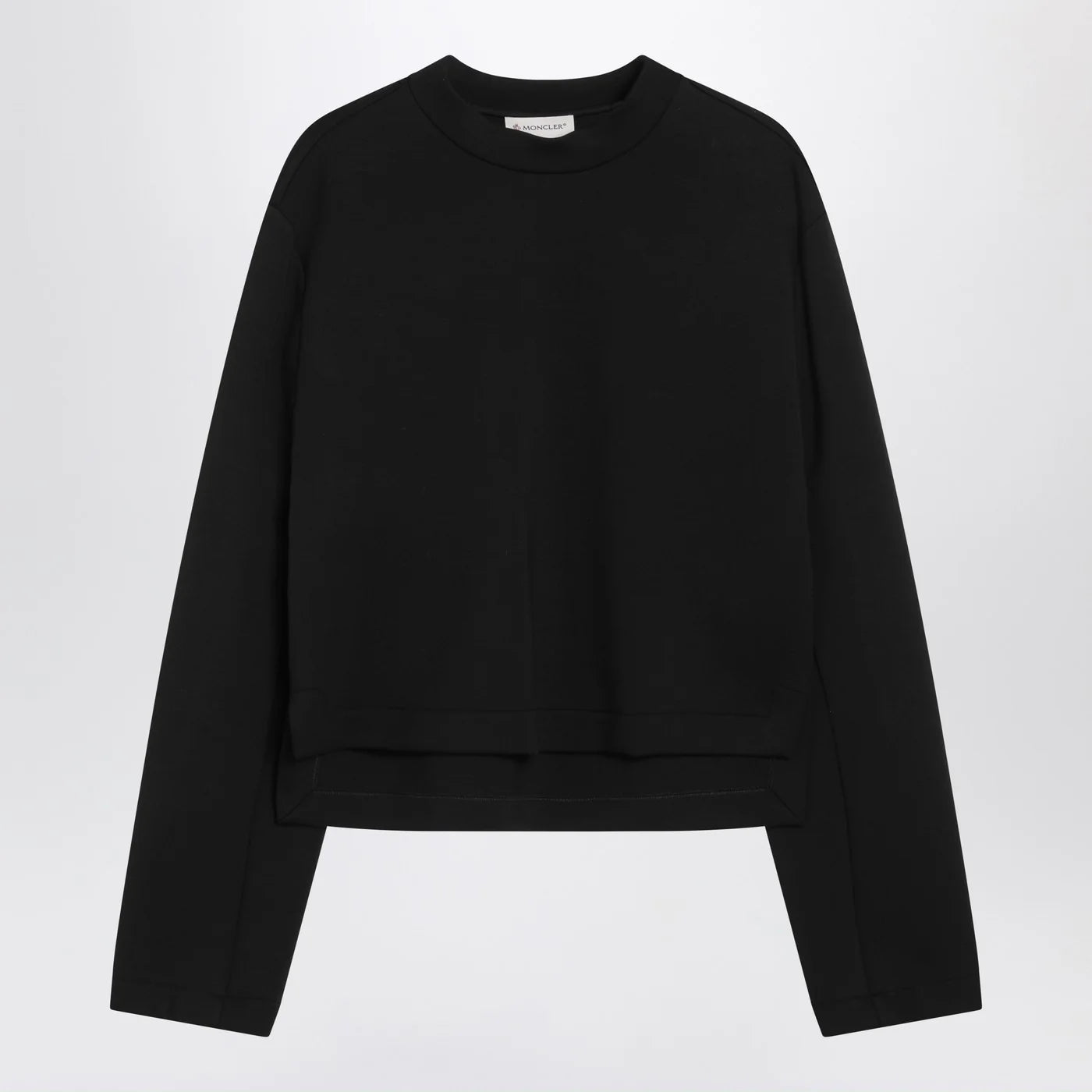 Moncler X Edward Enninful Black sweatshirt with asymmetric hem