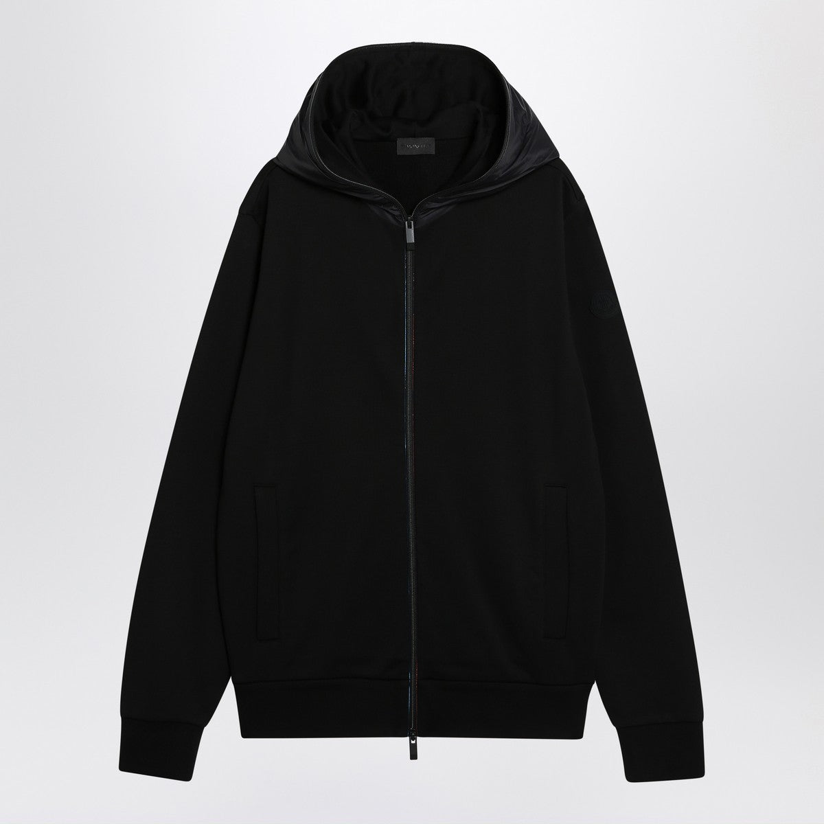 Moncler Moncler Black zip cardigan in cotton and nylon