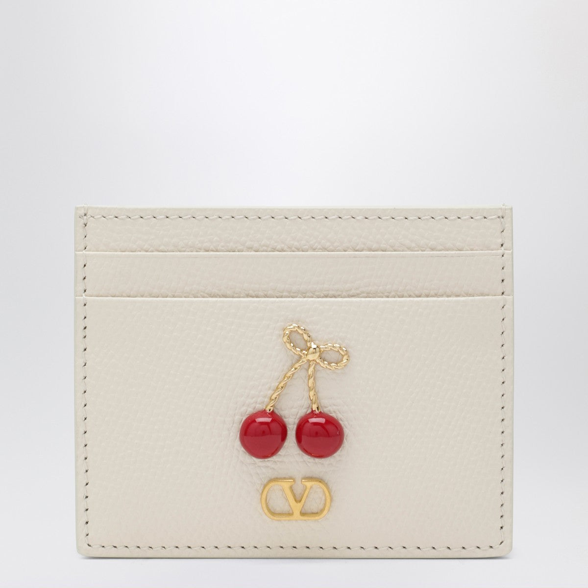 Valentino Garavani Valentino Garavani Cherryfic cardholder in ivory leather