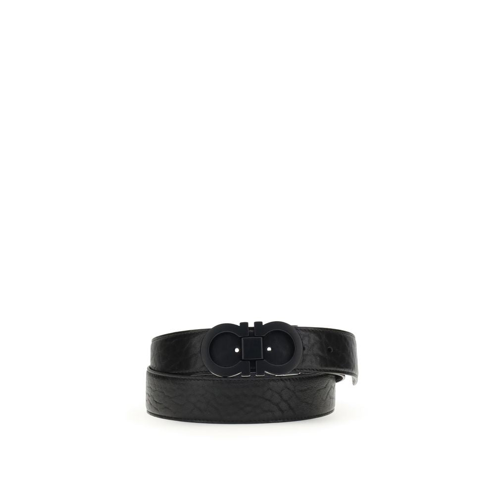 Ferragamo Blue Calf Leather Bos Taurus Belt