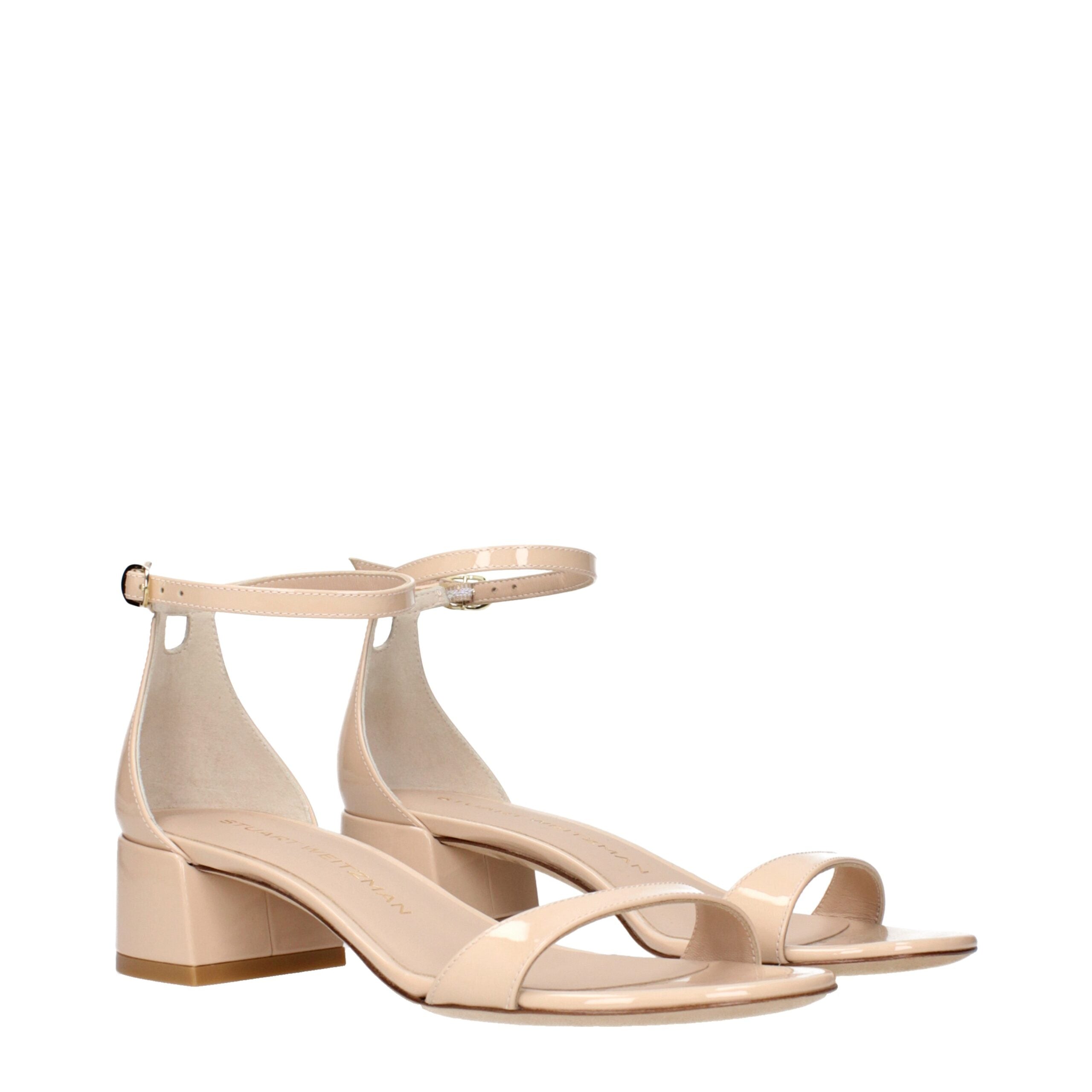 Stuart Weitzman Beige Leather Flat Sandals