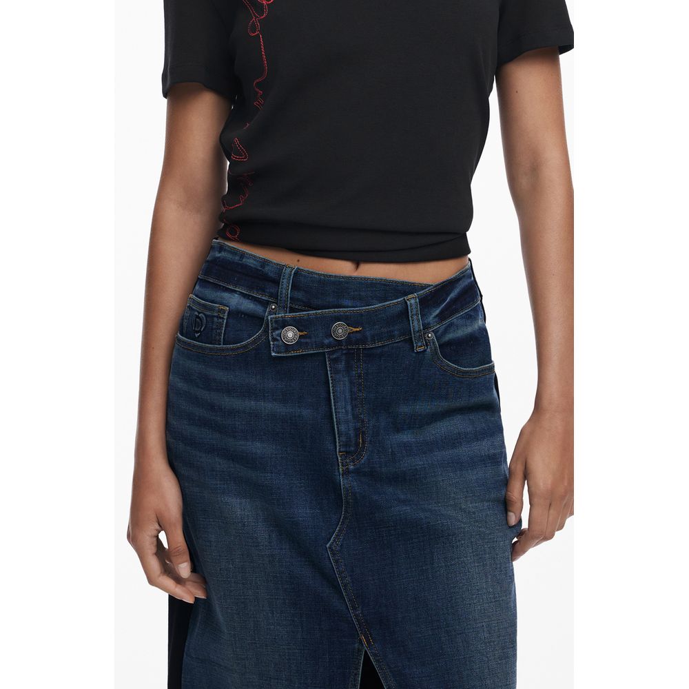 تنورة نسائية من القطن الأزرق من ديزيجوال