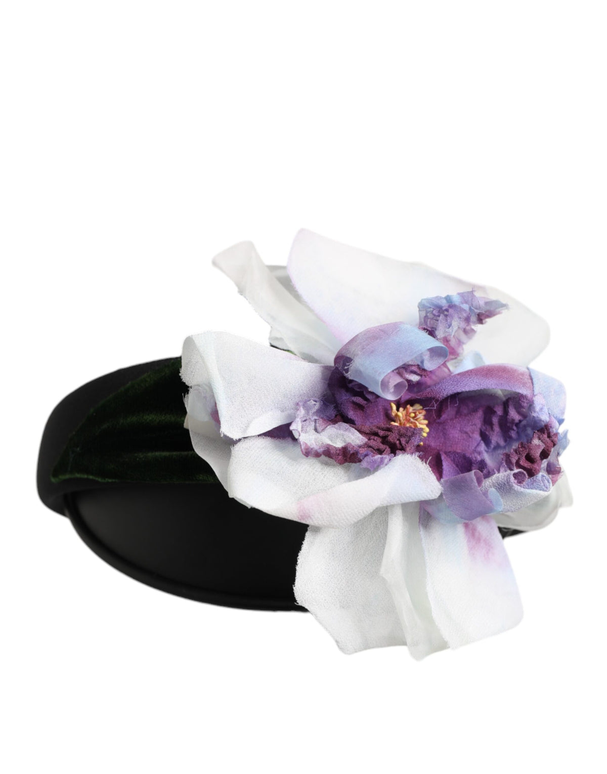 Dolce & Gabbana Black Green Silk Purple White Floral Appliqué Accessory Women\'s Well heeled—in Dolce & Gabbana—and ready to explore Fleurs  main image 4