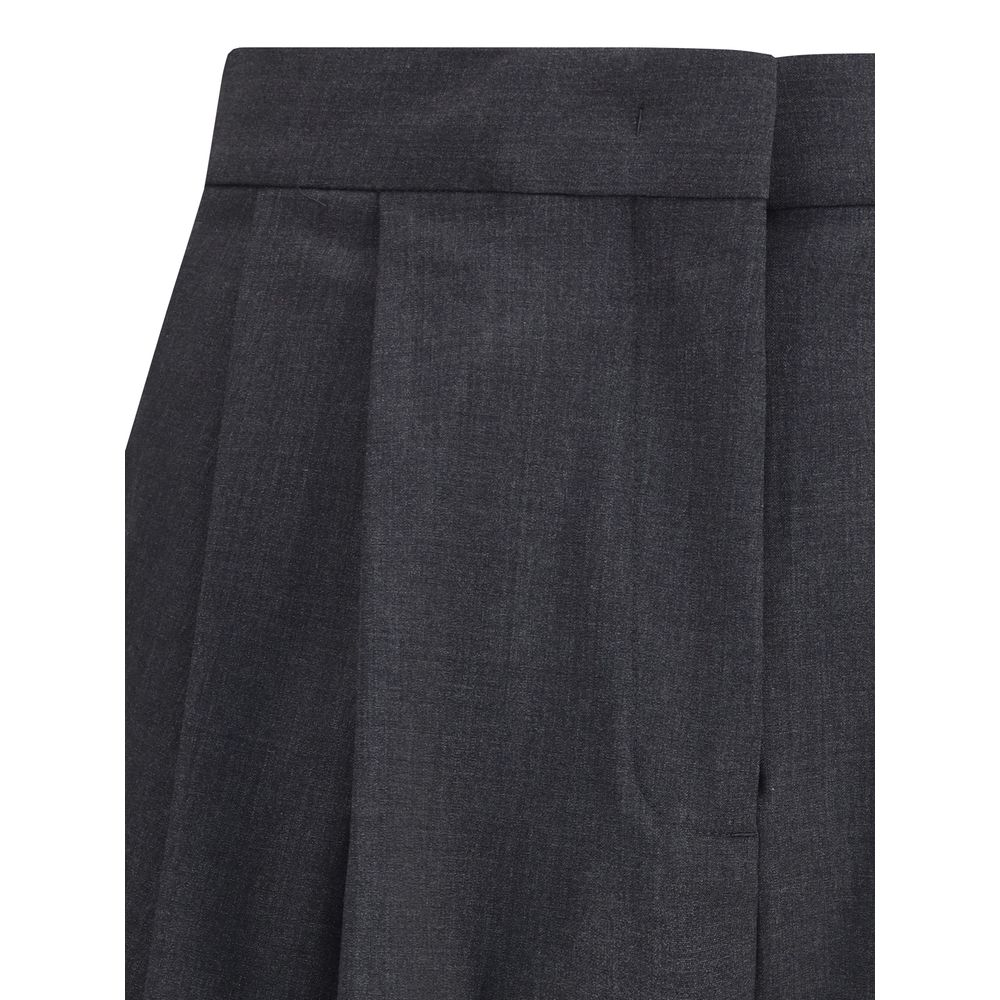 Fabiana Filippi Gray Fleece Wool Casual Pants