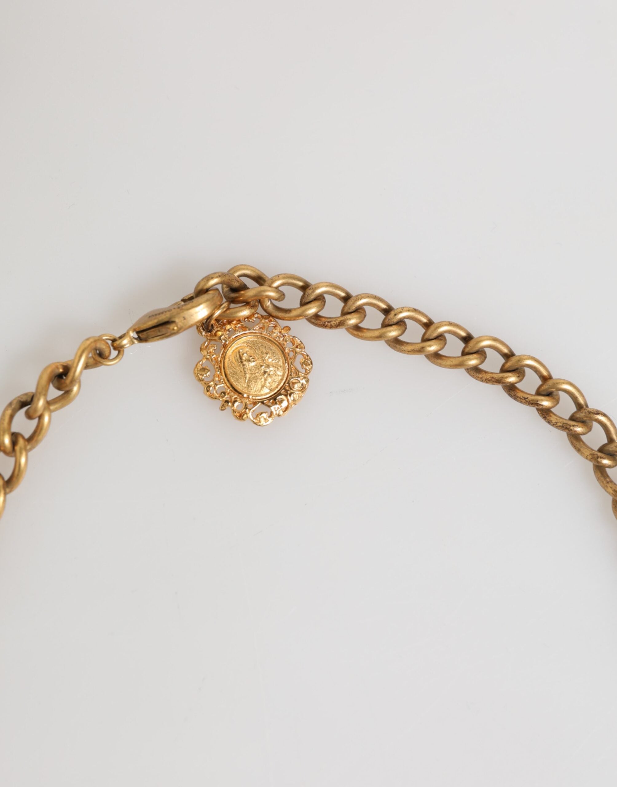 Dolce & Gabbana Estate Multicolor Floral Fruit Gold Chain Statement Necklace