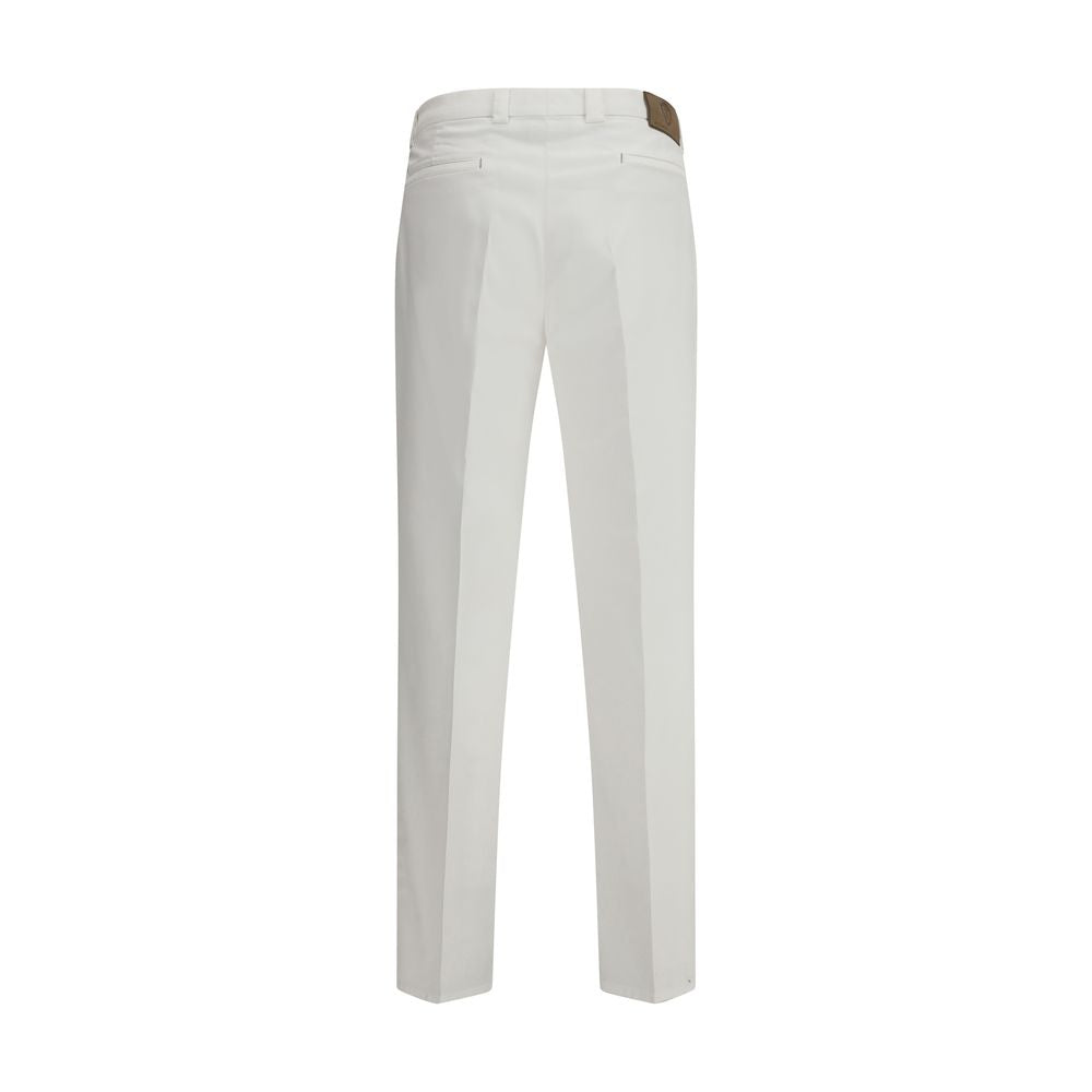 Brunello Cucinelli White Cotton Casual Pants