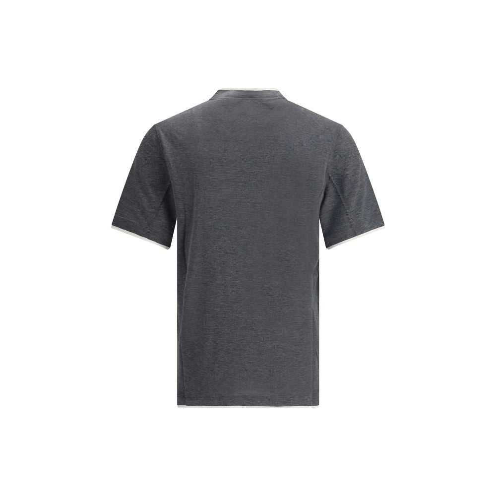 Brunello Cucinelli Gray Cotton T-Shirt