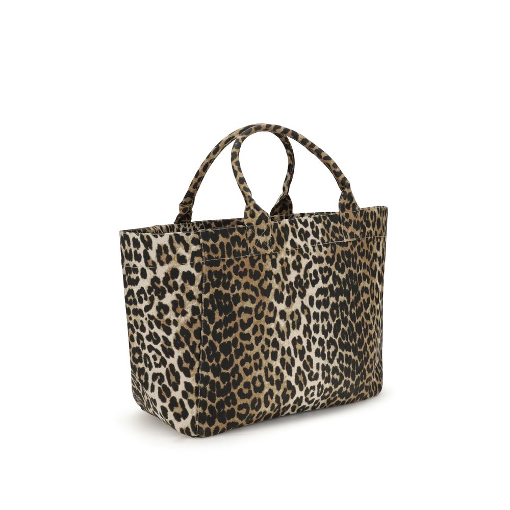 Ganni XXL Leopard Tote Bag