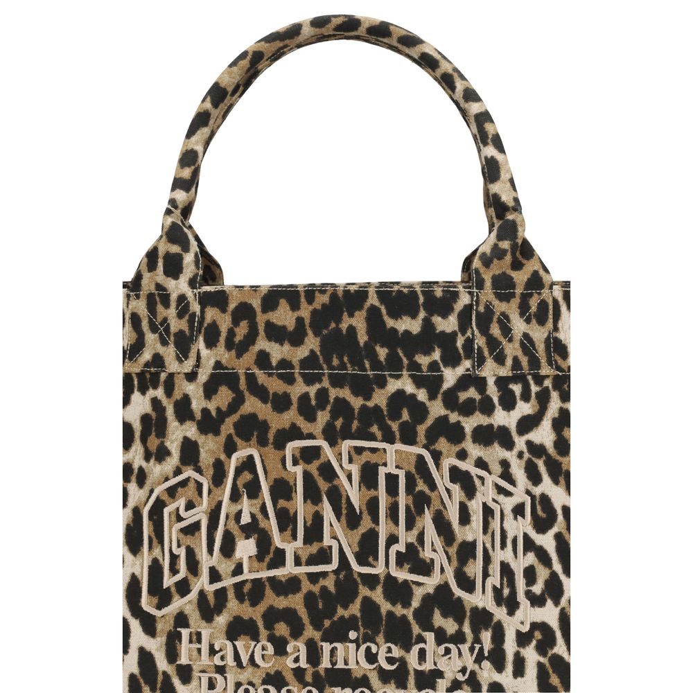 Ganni XXL Leopard Tote Bag