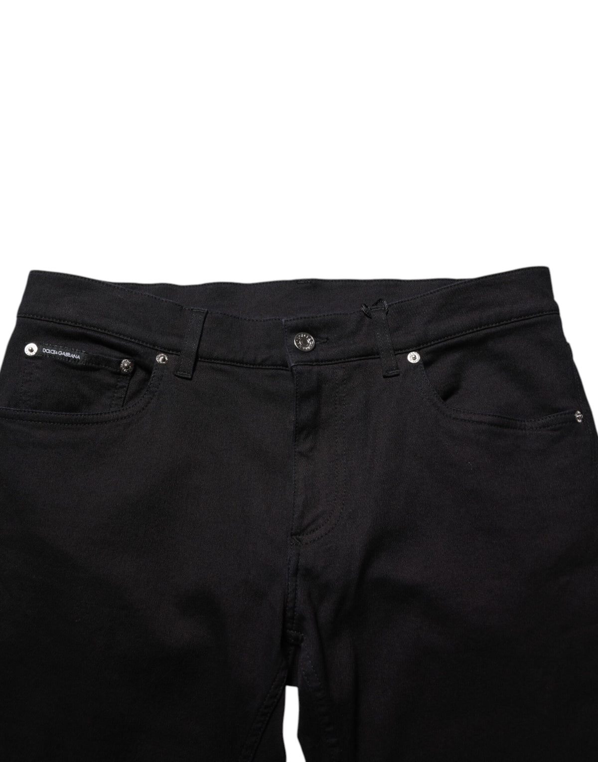 Dolce & Gabbana Black Cotton Blend Skinny Men Trouser Pants