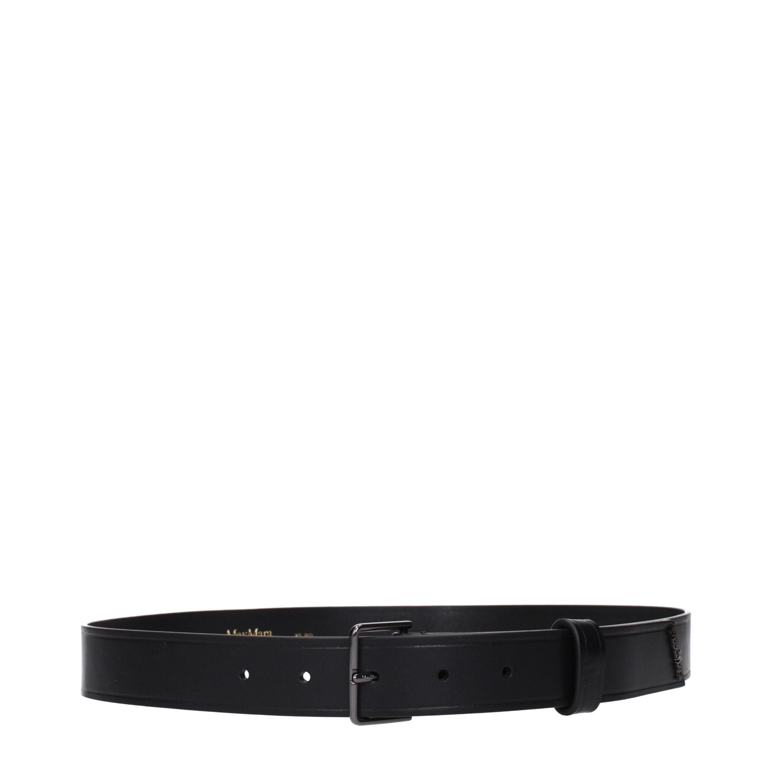 Max Mara Black Leather Regular Belt
