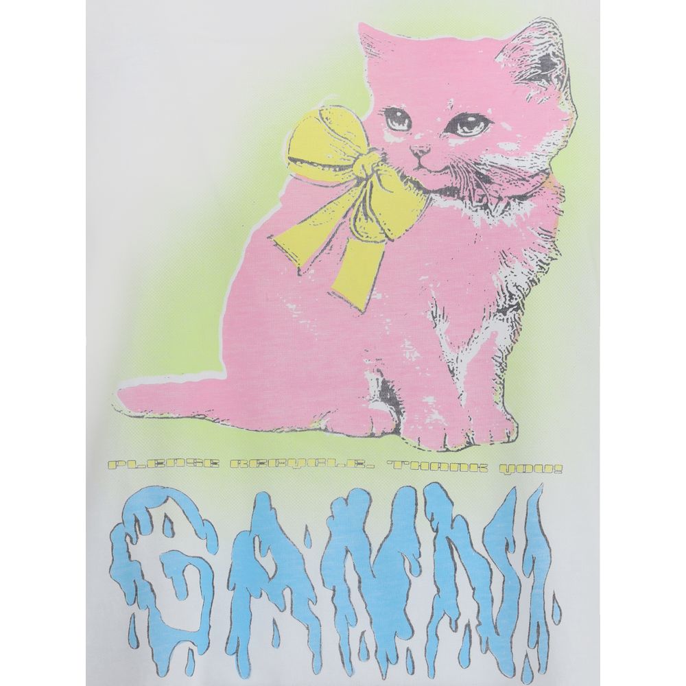 Ganni White Cotton T-Shirt