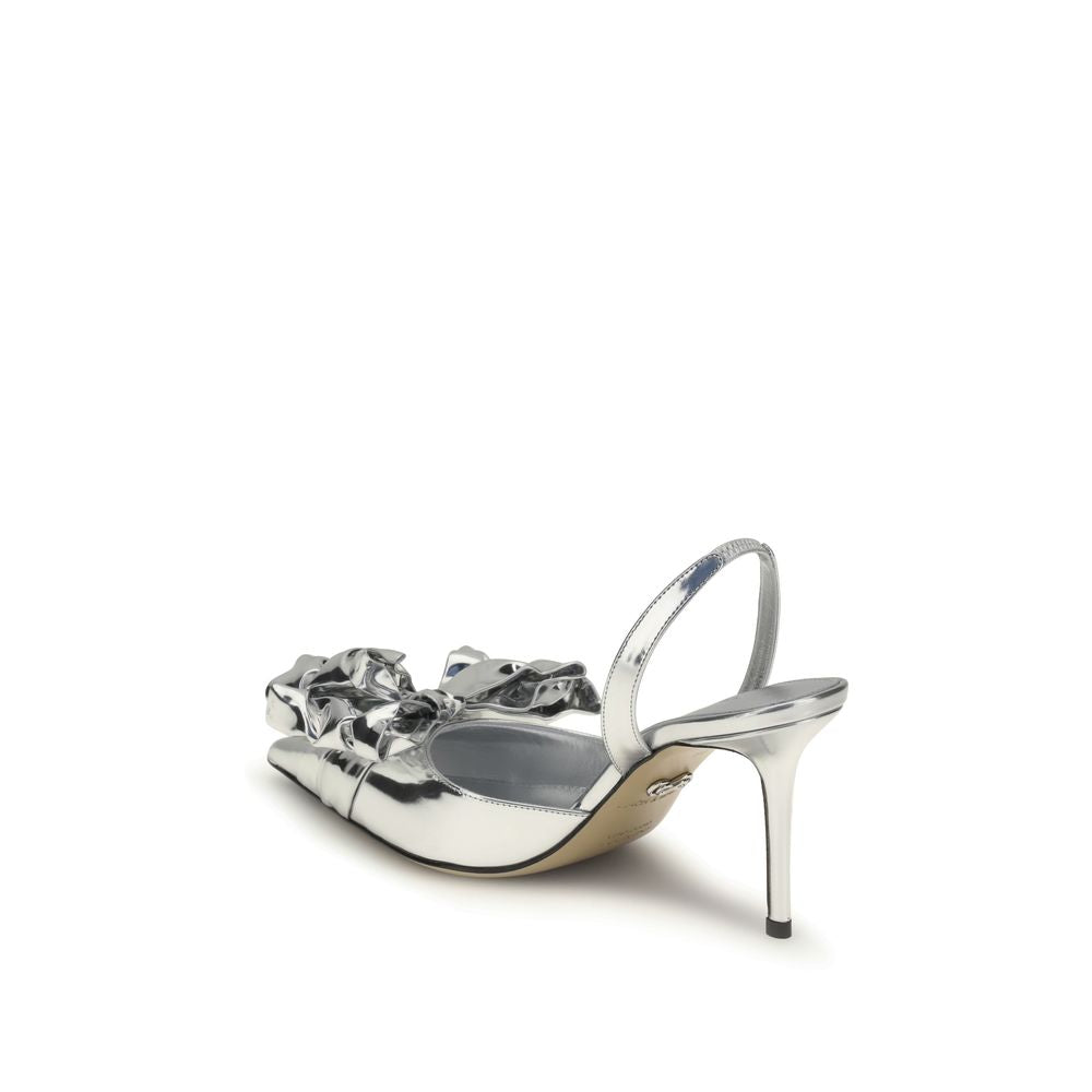 MACH & MACH Silver Leather High Heel Pumps